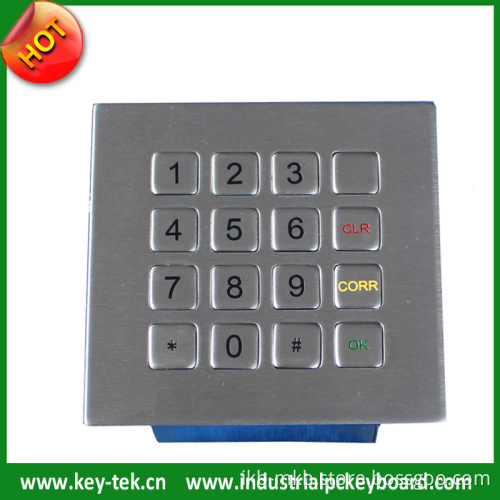 Top Panel Mounting Access Control Metal Keypad for Kiosks